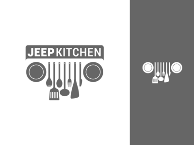 Jeep Kitchen branding logo vector