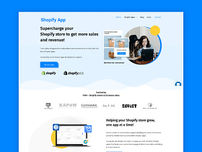 A website UI for a Shopify Saas app product. branding icon illustration illustrator logo typography typography logo ui ux web