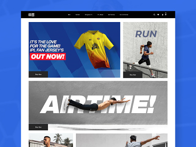 Website design for a sportswear brand