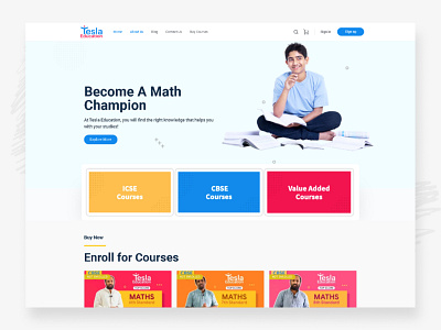 Presenting the website design for Tesla Education