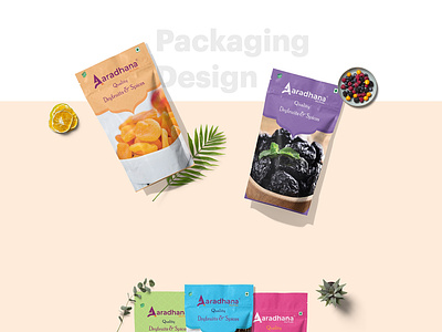 Aaradhana Dry Fruits Package Design branding design food packaging design mockup packaging the web people typography