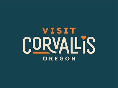 Visit Corvallis Wordmark branding icon identity design identity system illustrator logo logo design rebrand vector