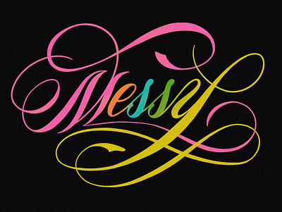 Messy calligraphy design drawing handlettering lettering logo procreate rainbow script typography