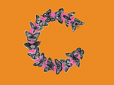 36 Days of Type C butterfly design drawing handlettering illustration lettering moth procreate typography