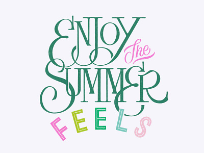 Enjoy the Summer Feels design drawing handlettering lettering procreate rainbow summer typography