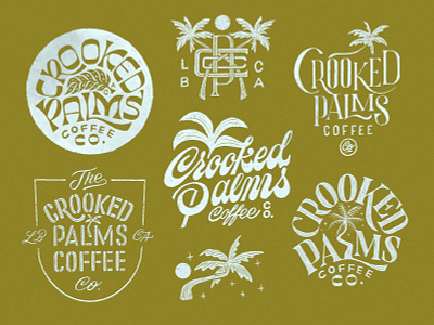 Crooked Palms Coffee Co. badge branding design handlettering lettering logo logo design typography