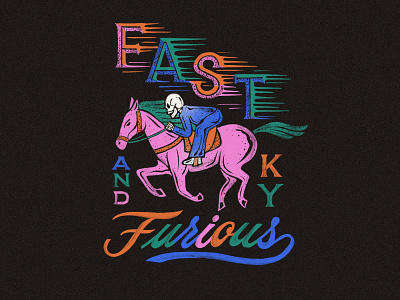 Fast & Furious Kentucky badge branding design drawing handlettering horse illustration kentucky lettering procreate typography