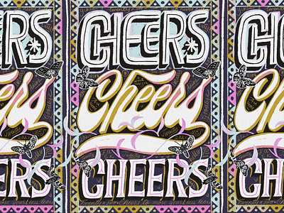 Cheers calligraphy collage design drawing handlettering illustration lettering newyears procreate typography
