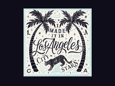 Los Angeles california design drawing handlettering illustration lettering los angeles palmtree procreate texture typography