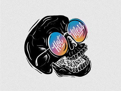 Hot Mess Skull Illustration