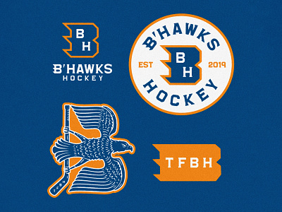 B'Hawks Hockey Logo branding design handlettering hawk hockey illustration lettering logo procreate sports team typography vector