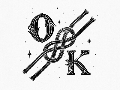 Knot Okay branding decorative design handlettering illustration knot lettering logo procreate typography vector