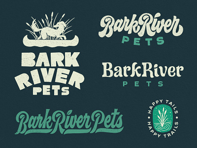 Bark River Pets Brand Exploration branding design dog food dogs handlettering illustration lettering logo logotype packaging procreate typography vector