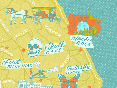 Mackinac Map Detail 1 branding design handlettering illustration lettering logo procreate typography ui vector