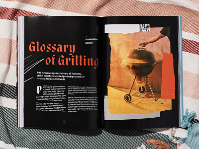 Gear Patrol Glossary of Grilling branding collage design grilling handlettering illustration layout lettering magazine procreate publication typography