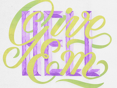 Give Em Hell calligraphy design handlettering lettering typography watercolor