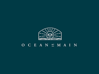 Ocean at Main Logo beach branding design logo logo design restaurant sunset