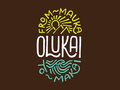 OluKai Mauka to Makai Badge badge branding calligraphy design handlettering hawaii lettering logo logo design typography