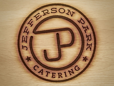 Jefferson Park Catering branding logo wood