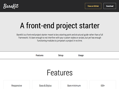 BareKit demo site framework landing page responsive