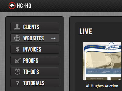 HCHQ dashboard layout design