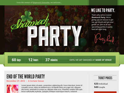 Shamrock Party Website party shamrock website