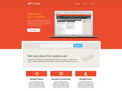 Sidecar Beta Signup Page beta landing page red sidecar signup page