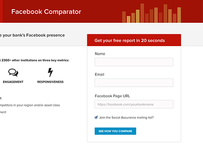 Facebook Comparator interface ui website