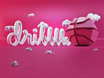 Dribbble Debut 3d basketball c4d debut dribbble low poly