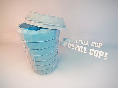 First World Problems Series - Fullcup Poster 3d c4d first world problems full cup fwp low poly
