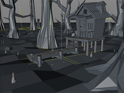 Hudson's Adventure - Swamp WIP 3d c4d giraffe low poly swamp work in progress