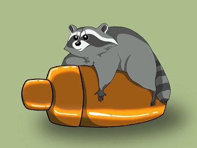 Raccoon animal art bar design icon illustration illustrator logo raccoon shaker