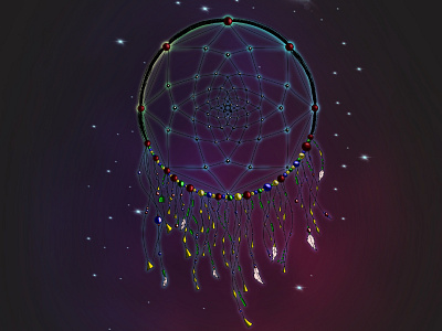 Dreamcatcher art design digital dream dreamcatcher illustrator picture pixel procreate purple space stars