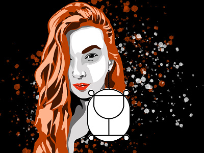 Fire girl art design fire girl illustrator orange people picture portrait spill