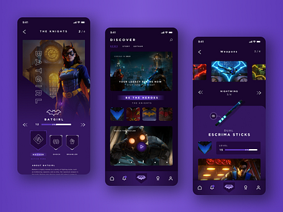 Gotham Knights app concept app app design concept concept design design game app game design gotham knights ui uidesign user interface ui