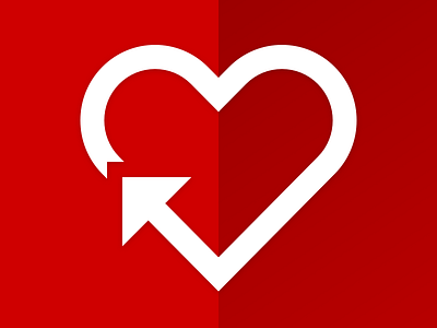 Branding — work in progress heart logo red