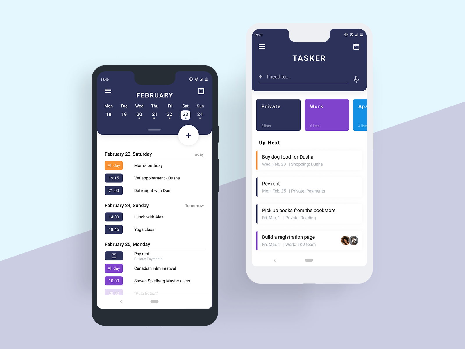 Calendar & Tasker app by Tal Arbeli on Dribbble