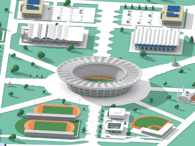 3D Interactive Map For National Sport Complex 3d 3d animation 3d art aftereffects animation animation design blender blender3d blender3dart cgi cinema4d geometry infographic interactive map interactive prototype map maps rendered sports stadium