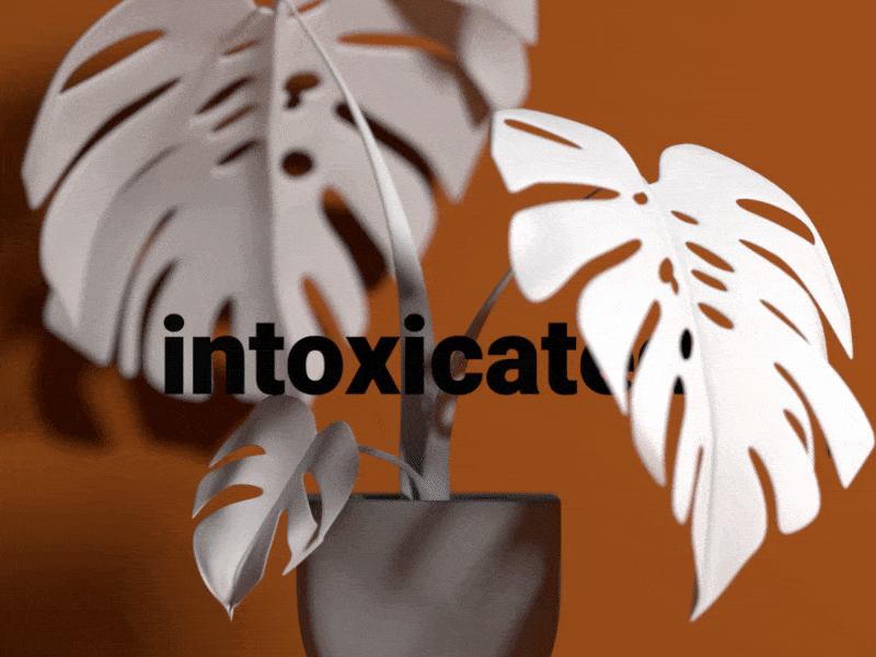 Intoxicated 2019 3d 3d animation aesthetic blender blender3d c4d c4dart clean flat plants uiux