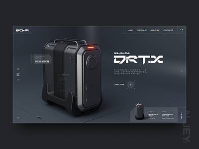 Concept. Cyber Comp. 3d cyber dark design futuristic model sci fi ui webdesign