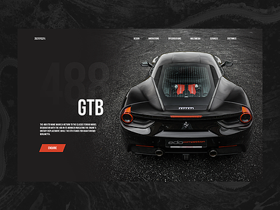 Ferrari 488 auto car design lucasagency lukasrasciauskas sport ui ux uxdesign web webdesign webdesigner