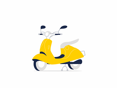 Holy Vespa flat illustration lineart minimalistic motoroller vector vespa yellow