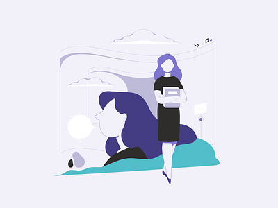 Office culture 1 culture flat illustration lineart minimalistic office vector woman work