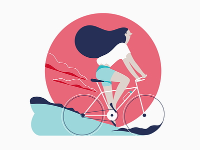 In motion bicycle bike flat illustration lineart minimalistic motion vector