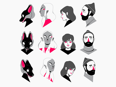 Character design study #2 Heads
