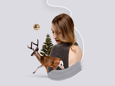 Christmas collage abstract christmas christmas collage collage deer delicate delicate collage winter winter collage