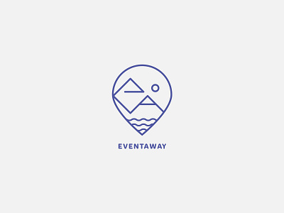 Eventaway logo blue logo event logo logo logo design simple logo sunset travel agency travel logo