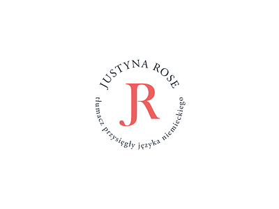 Justyna Rose logo branding feminine design feminine logo jr jr monogram logo logo design minimalist logo personal branding rose simple logo