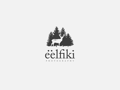 Eelfiki logo animal logo deer deer logo delicate elf elves forest logo logo design logotype monochromatic logo woods