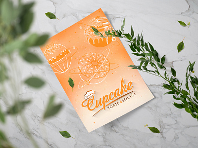 CUPCAKE (Cakes & Pastry) Flyer brand cupcake flyer design graphic design illustraion letters logo logo design logobrand logocreation logotype mark orange typography visual identity